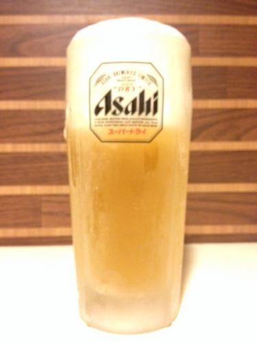 Monja-yaki and beer go well together!
