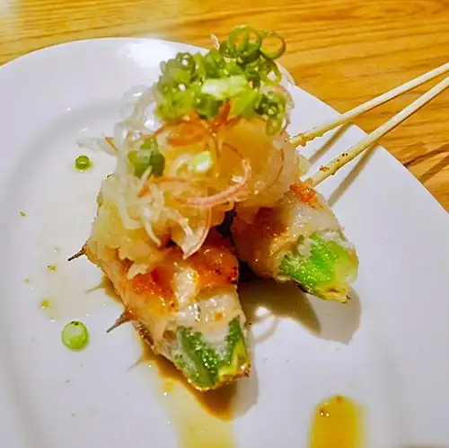 オクラ巻き　香味みょうがポン酢