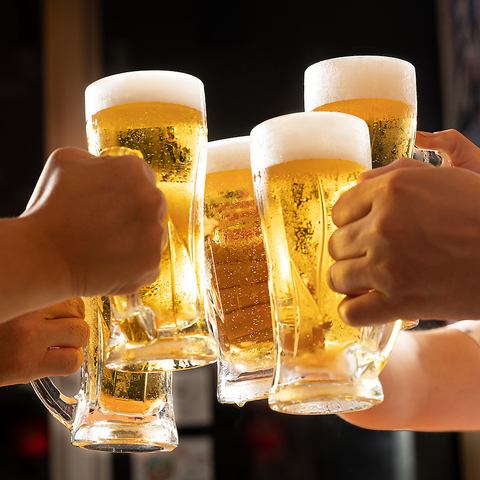 種類豊富な飲み放題メニュー！　単品飲み放題　1時間1400円～