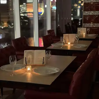 Table seating inside the store
