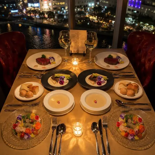 【記念日・誕生日】夜景とキャンドルが彩る ディナーコース