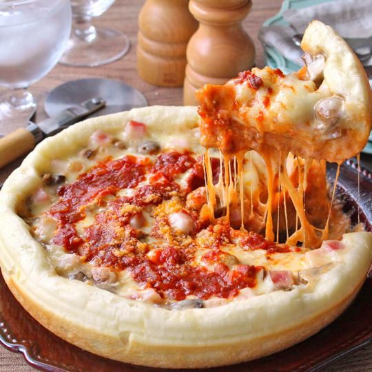 [Includes 3 hours of all-you-can-drink] Chicago pizza with plenty of cheese & steak included ◎Girls' party course [4,800 yen → 3,800 yen]