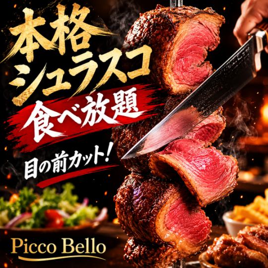 B【2시간 뷔페만】본격 슈라스코 포함 14종 뷔페 【4980엔→3980엔】※무제한 음료 없음