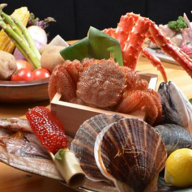 [Private room available] ☆ King crab and snow platter [Marumiya Shunsen course 12,000 yen] 3 hours all-you-can-drink with fresh ingredients (9 dishes in total)