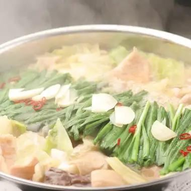 人気の鍋【味噌もつ鍋コース4,500円】120分飲み放題付(全7品)