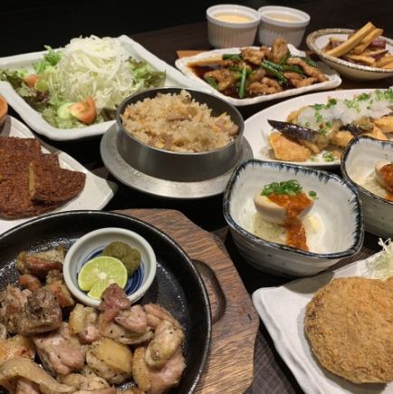 Awaodori chicken and Tokushima ingredients at a reasonable price... [Awa Course] 10 dishes with 2 hours of all-you-can-drink for 4,500 yen