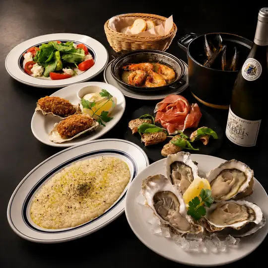 【牡蠣&海鮮の人気料理を食べられる】Meglio(メグリオ)コース（料理のみ）