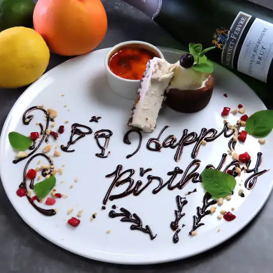 【誕生日プラン】ラペスカ人気の牡蠣料理・乾杯シャンパン・記念日プレート