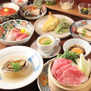 【6・7月】有頭大海老フライと国産霜降り牛蒸ししゃぶ「匠」+120分飲放題コース9500円(税込)