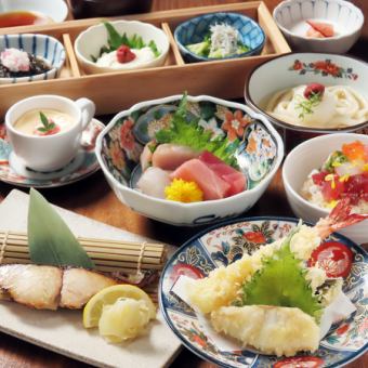 ◇ランチ◇旬魚の漬け焼きと天婦羅 お昼の特別コース 3800円（料理のみ／8品）