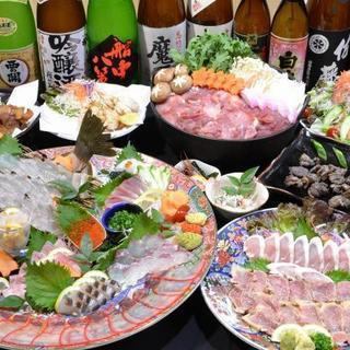 [Recommended for parties ◎] Choose from a selection of exquisite courses with fresh fish sashimi [all-you-can-drink included]