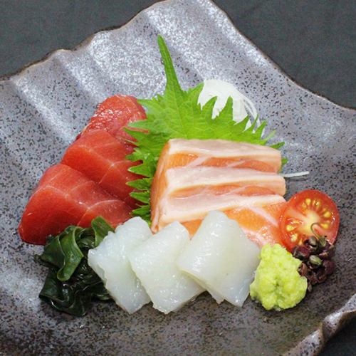 Assortment of 3 kinds of fresh fish sashimi (for one person)