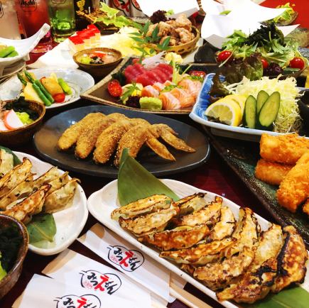 ◆日～木限定（祝前日除く）◆120分飲み放題付　刺身や名物の手羽先・コーチン餃子等　4000円