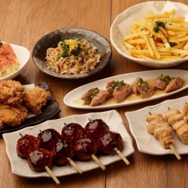 【日曜~木曜日3時間プレミアム飲み放題】すみれの人気メニューが楽しめる 焼き鳥コース