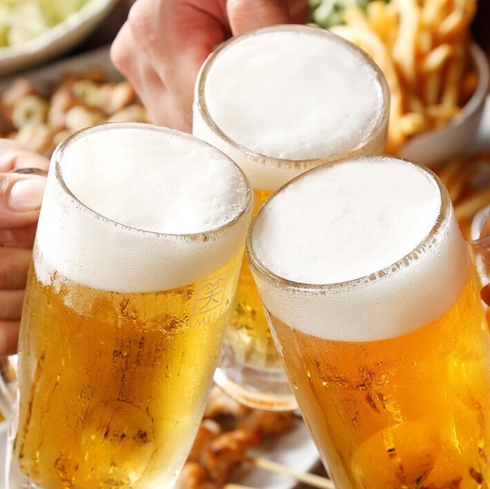充実した生ビール付き飲み放題ございます！宴会におすすめです◎