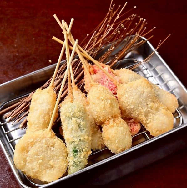 ◆◇お酒にぴったり！サックサクで揚げたての”串揚げ”￥110◇◆