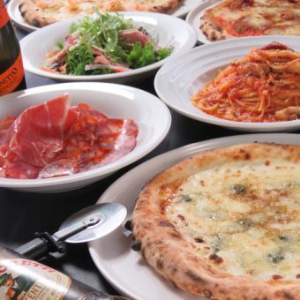 【僅限晚餐＆5道菜】☆Pizzeria Mio特別派對套餐，120分鐘無限暢飲！ 4,800日圓☆
