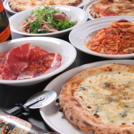 【僅限晚餐＆5道菜】☆Pizzeria Mio特別派對套餐，120分鐘無限暢飲！ 4,800日圓☆