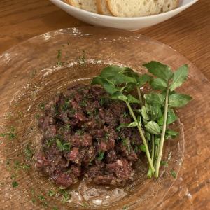 Ezo deer thigh tartare