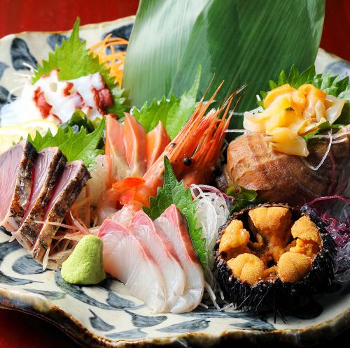 Many seasonal sashimi dishes