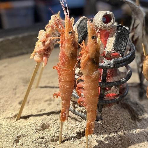 Grilled red shrimp in its shell (1 piece)