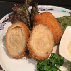 Rich and creamy crab miso croquettes
