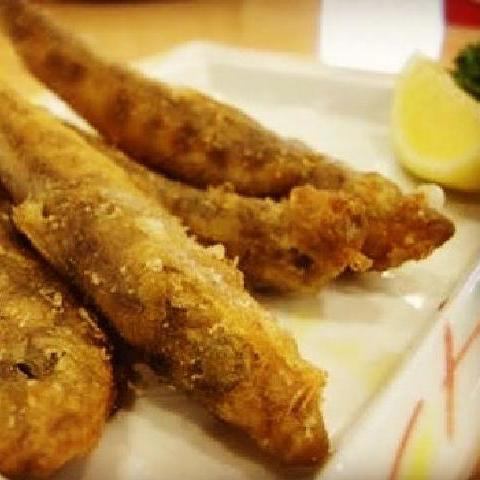 Deep-fried Mehikari fish