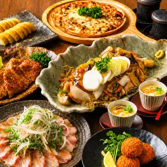【１】～夏の彩り～ご宴会プラン★人気料理９品＋飲放120分付き、税込5000円