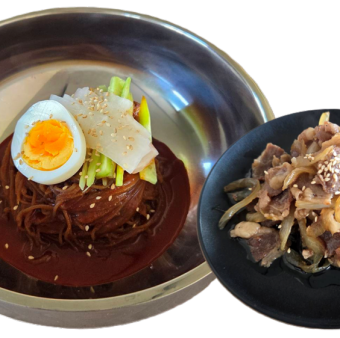 ビビン冷麺+肉