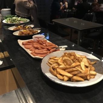 各種宴会に!【120分飲み放題付ビュッフェ形式カジュアルコース】お酒に合う逸品揃い4000円(税込)