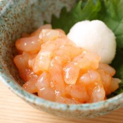 Sweet shrimp marinated in salt and koji