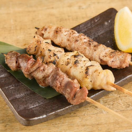 Assortment of 3 types of yakitori