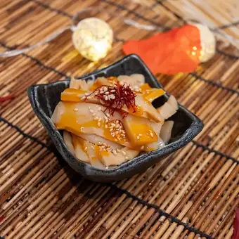 Various types of menma (bamboo shoots)