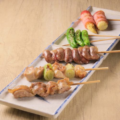 厳選素材を使用した焼鳥コース