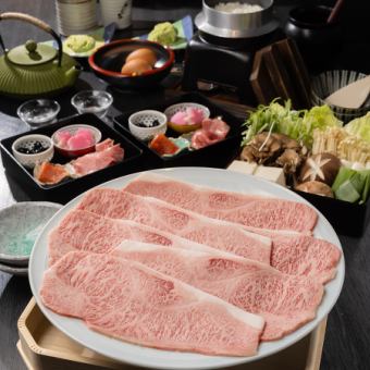 すき焼き【鶴コース】黒毛和牛サーロインと神戸牛をご堪能。全9品　16,500円(税込)