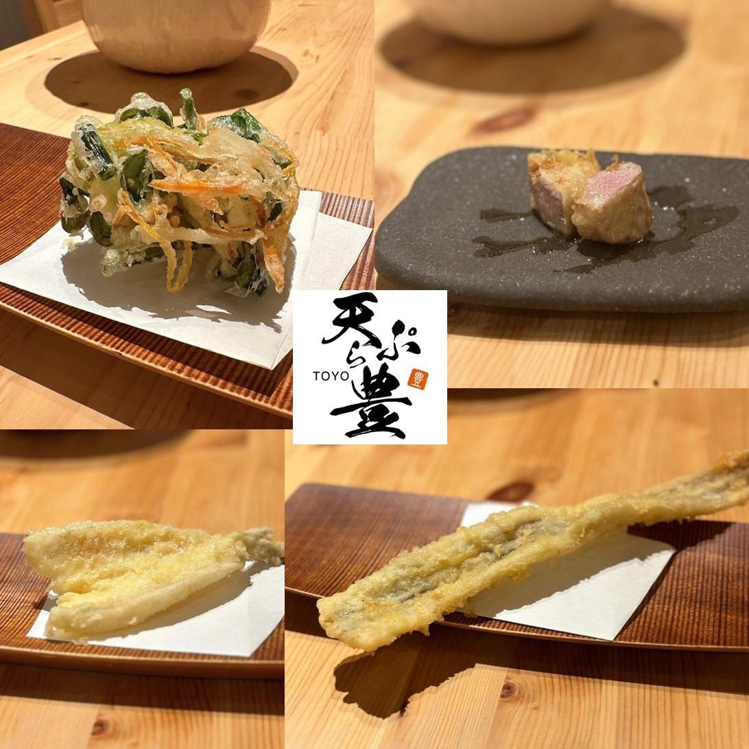 市場で仕入れる新鮮魚介を天ぷらでお愉しみいただけます。