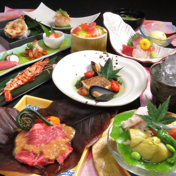 <<One-dish Kaiseki Course for One Person>> 11-dish Kaiseki Course with 120 minutes of all-you-can-drink for 8,000 yen