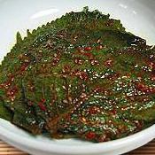 Sesame leaves pickled in soy sauce