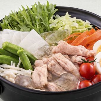 【春季限定！】冷やし地鶏鍋と春野菜の天麩羅「櫻花コース」3時間飲み放題付き 全9品 4000円