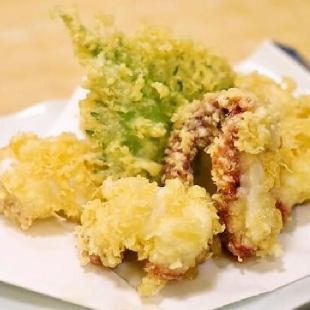Hokkaido live octopus tempura