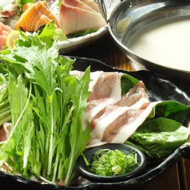[1] Hanatsubaki Marutoku Plan ◎ All-you-can-drink 120 minutes of 8 dishes including domestic pork and soy milk shabu-shabu 4,500 yen (tax included)