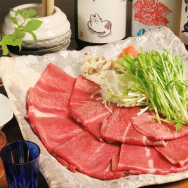 【8】牛タンしゃぶしゃぶ◆牛タン焼き&お刺身盛合せ、贅沢料理10品+2時間飲放付 6000円