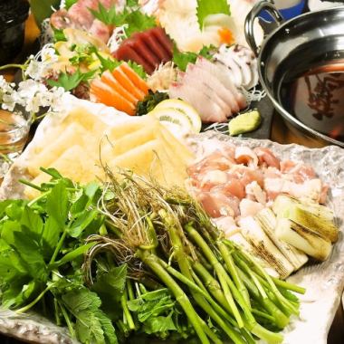 [1] 花椿丸德套餐 ◎ 仙台香芹锅8道特色菜+120分钟无限畅饮 5,000日元（含税）