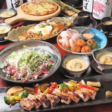 【1】納涼・花椿夏のコース◎清涼こだわり料理9品＋飲放120分付き