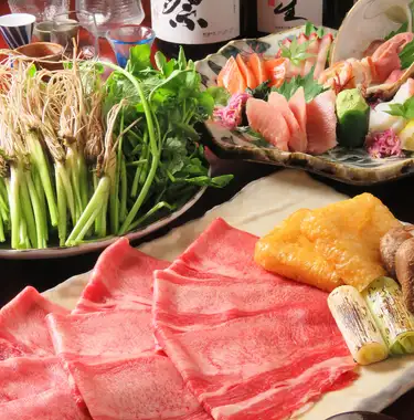 [3] A fulfilling course including "Sendai Seri and Beef Tongue Shabu-Shabu" - 9 dishes + 120 minutes of all-you-can-drink.