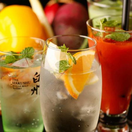 We offer an all-you-can-drink plan for customers who want to enjoy alcohol as their main focus!