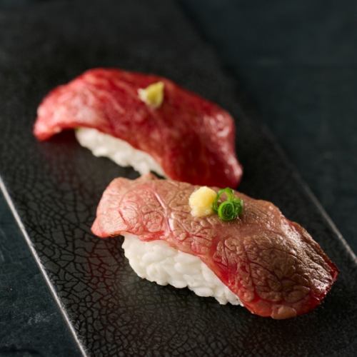 The exquisite meat sushi is a must-try!