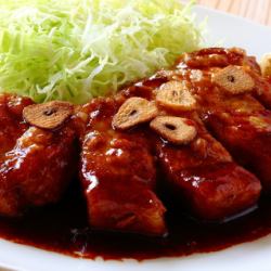 Hokkaido-style pork steak with plenty of cheese