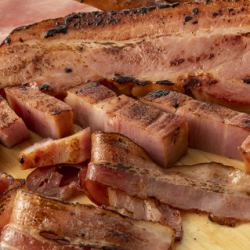 Grilled farm bacon