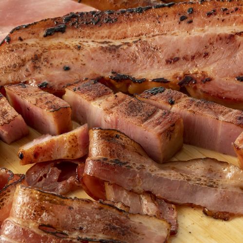 Grilled farm bacon